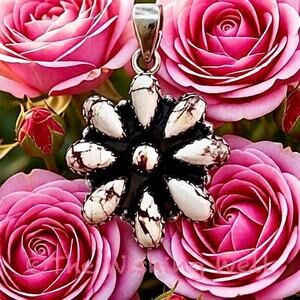 Wild Horse Jasper Turquoise Cluster | Pendant| Flower Matte Jewelry